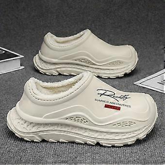 Winter Fleece-Lined Slippers for Men and Women, Thick Sole Anti-Slip Height-Boosting Warm Shoes, Couple Style