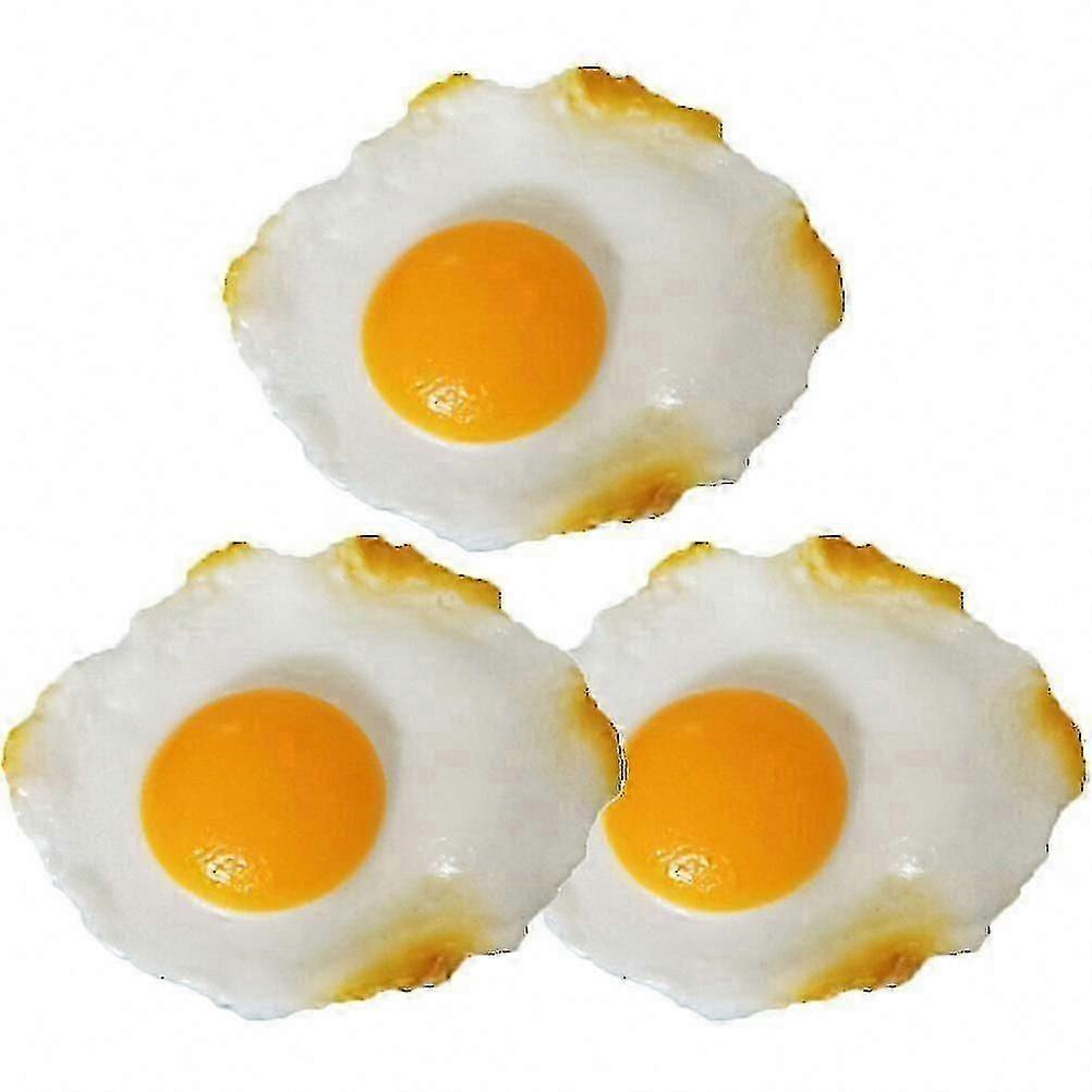 Fried Egg Models, 3-Pack Simulation Decor for Food Decoration