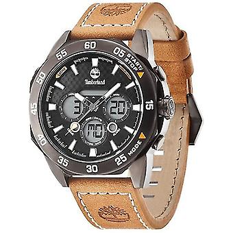 Timberland Thorndike analoge/digitale Quartz herenhorloge met koeienhuid armband 14115JSU-02