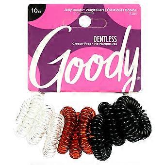 Goody Dentless Jelly Band Mini Coils Ponytail Hair Accessories Assorted Colors 10 ct