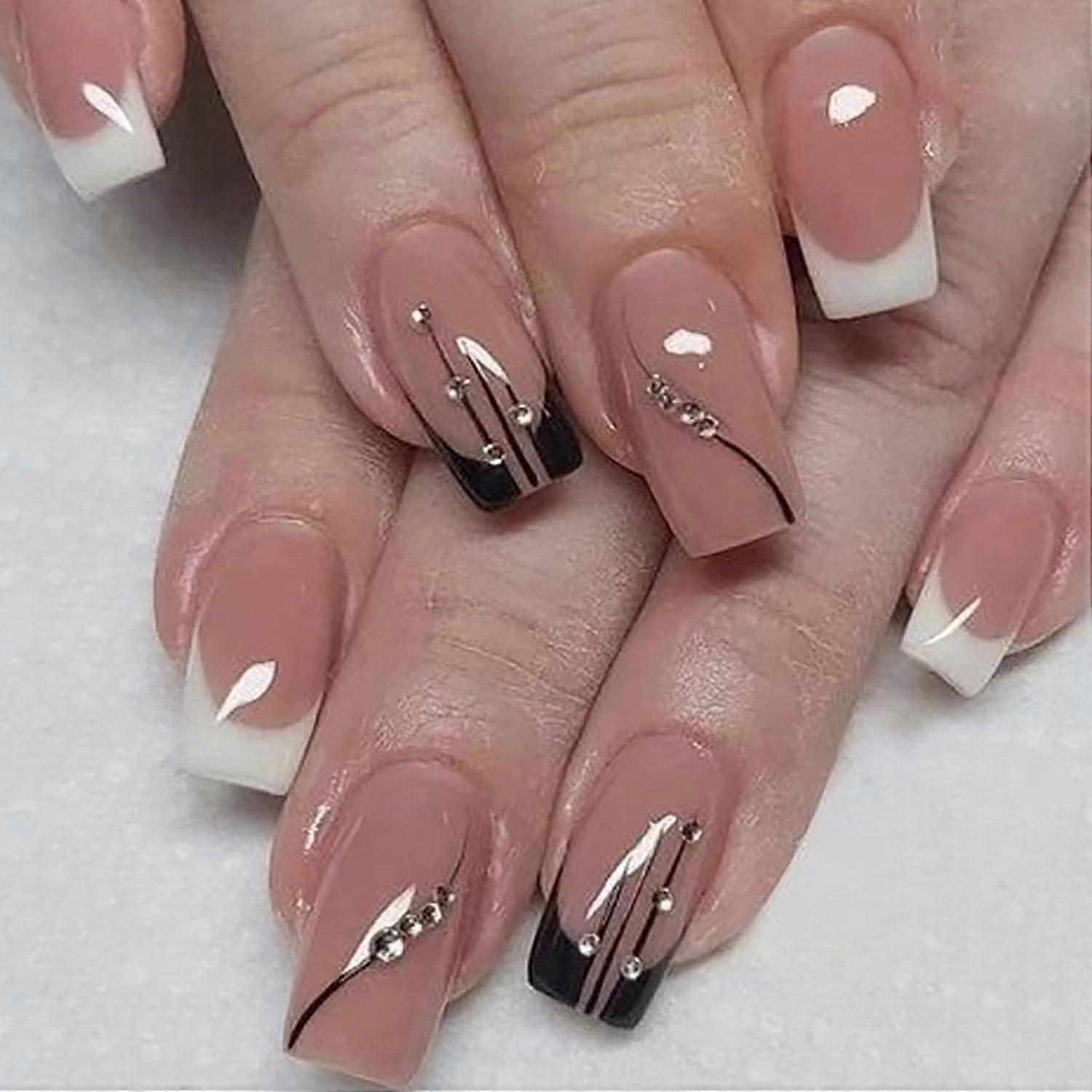 Duck Leopard Rhinestone Press On Nails