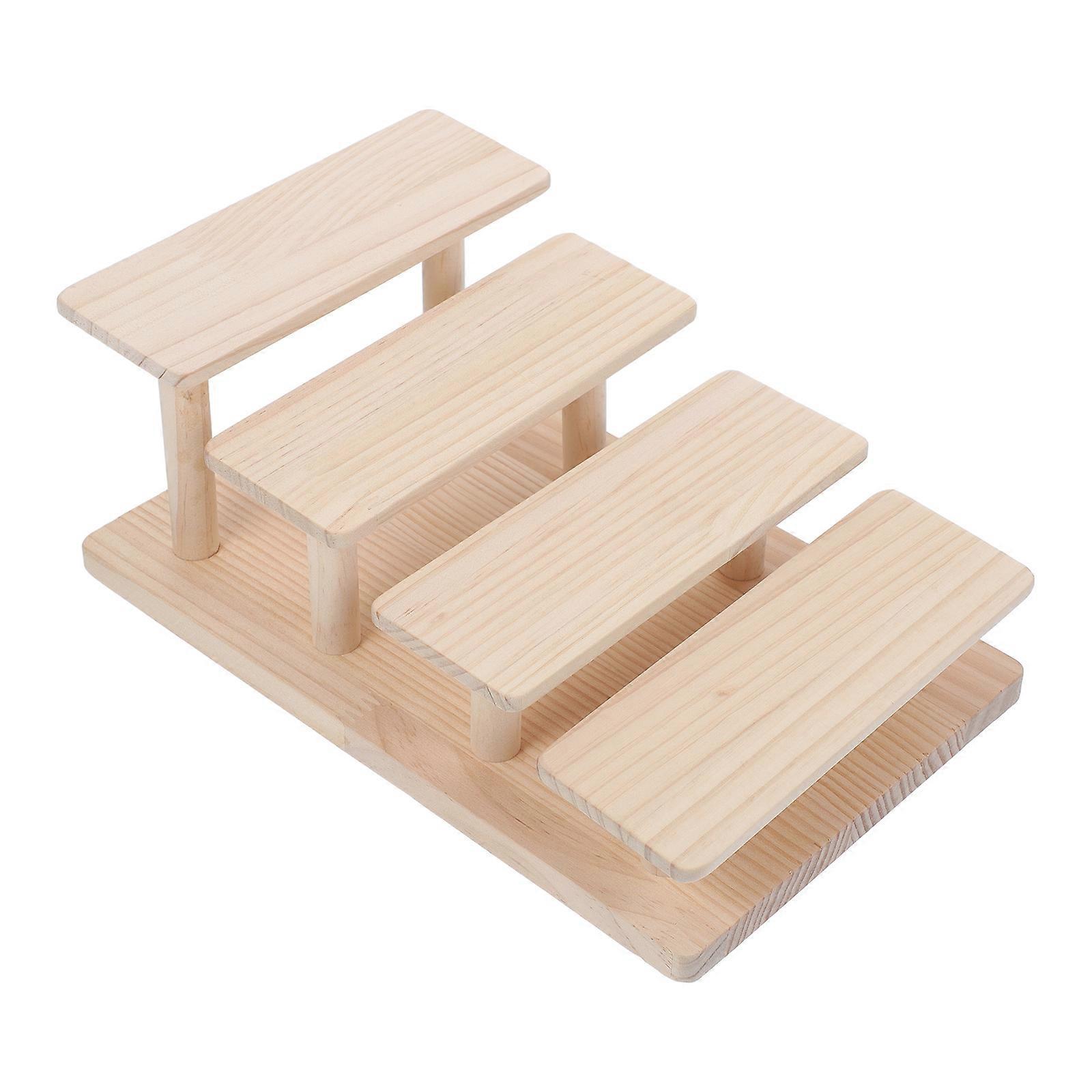Solid Wood Eyeglasses Frame Stand compatible with Storage 4 Tier Display Organizer