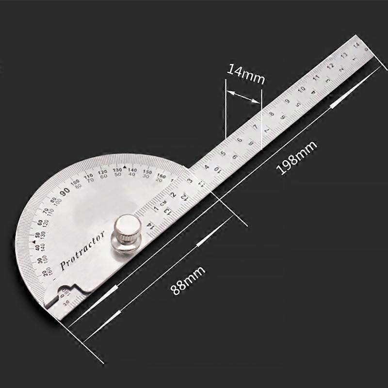 180 Degree Adjustable Protractor Multifunction Roundhead Angle Ruler Mathematics Measuring Tool
