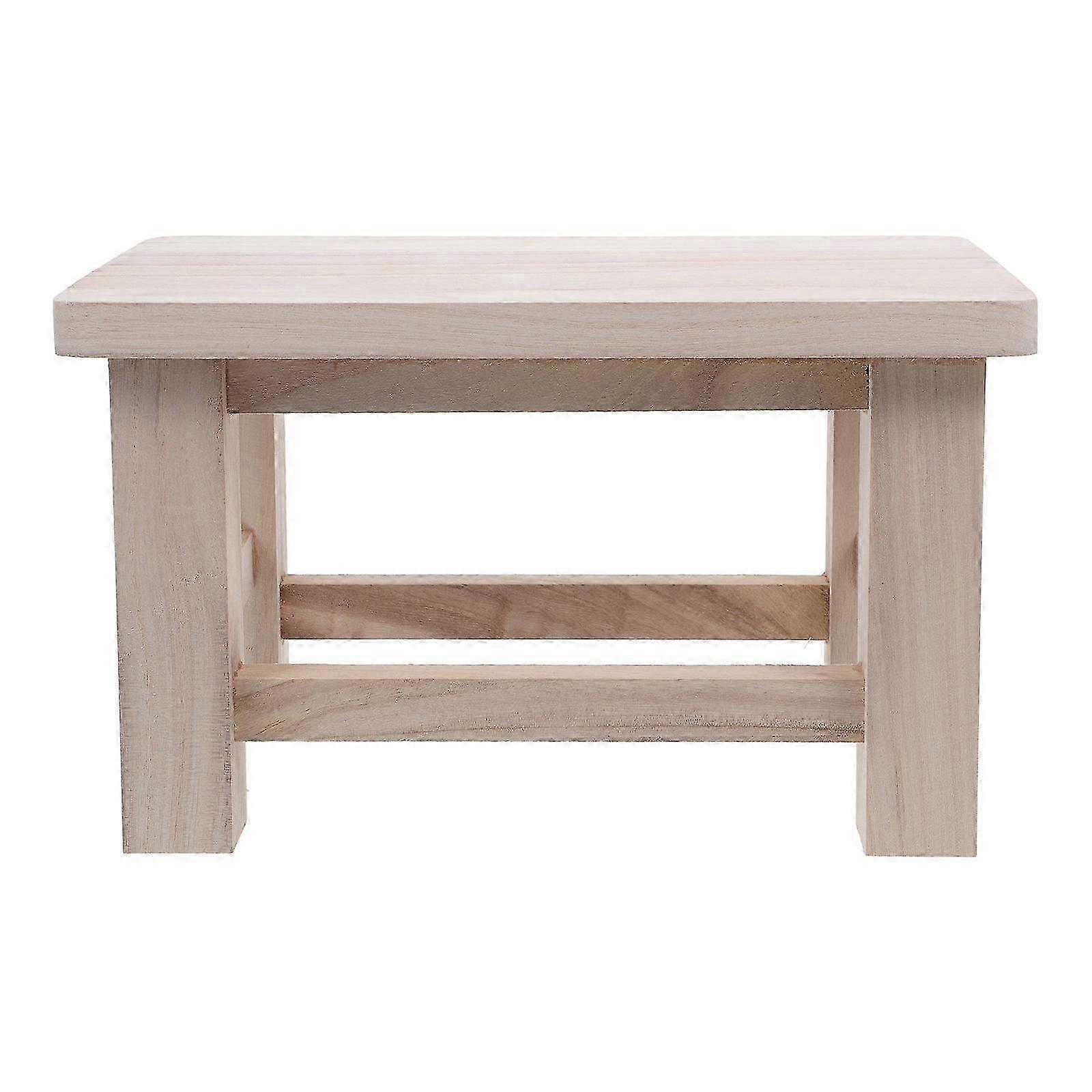 Beige Solid Wood Small Stool for Changing Shoes, 1 Piece