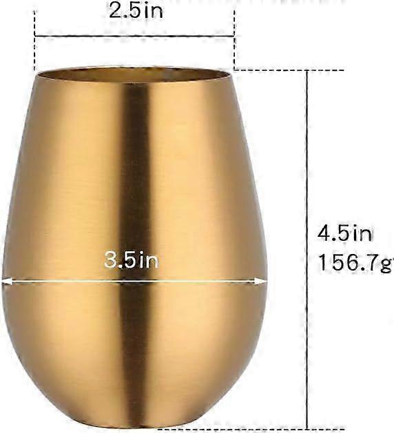 Electropolished Stemless Wine Glass