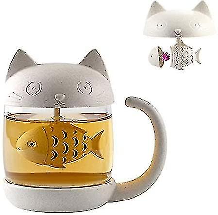 250ml Funny Cat Shape Tea Cups Built-in Tea Filter