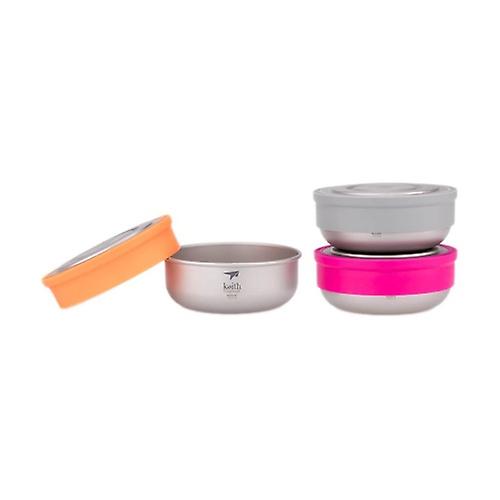 Set of 3 Titanium Containers with Carry Bag 3 units (Silver)