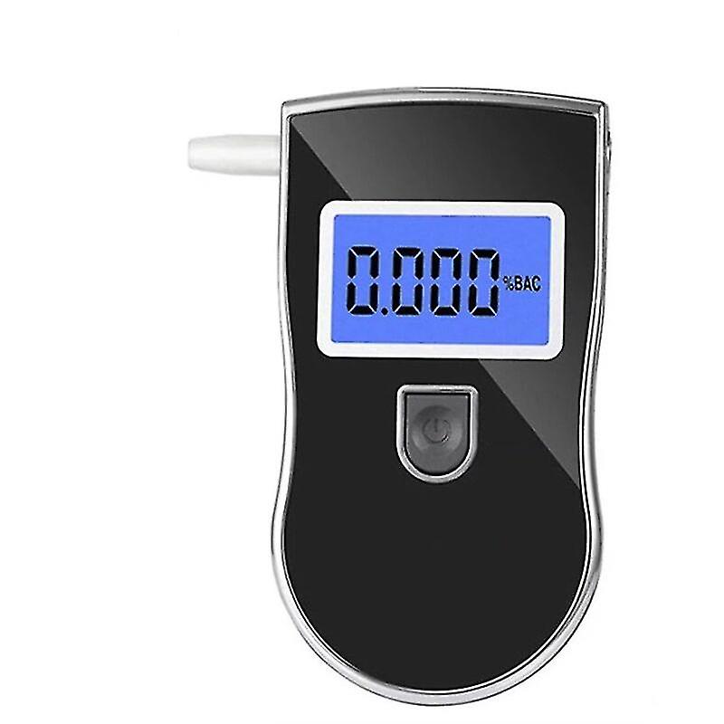 Electronic Breathalyzer, Professional Portable Alcohol Tester With Led Digital Display Screen And 5 Mouthpieces, Sensitivity Semiconductor Sensor, Bla
