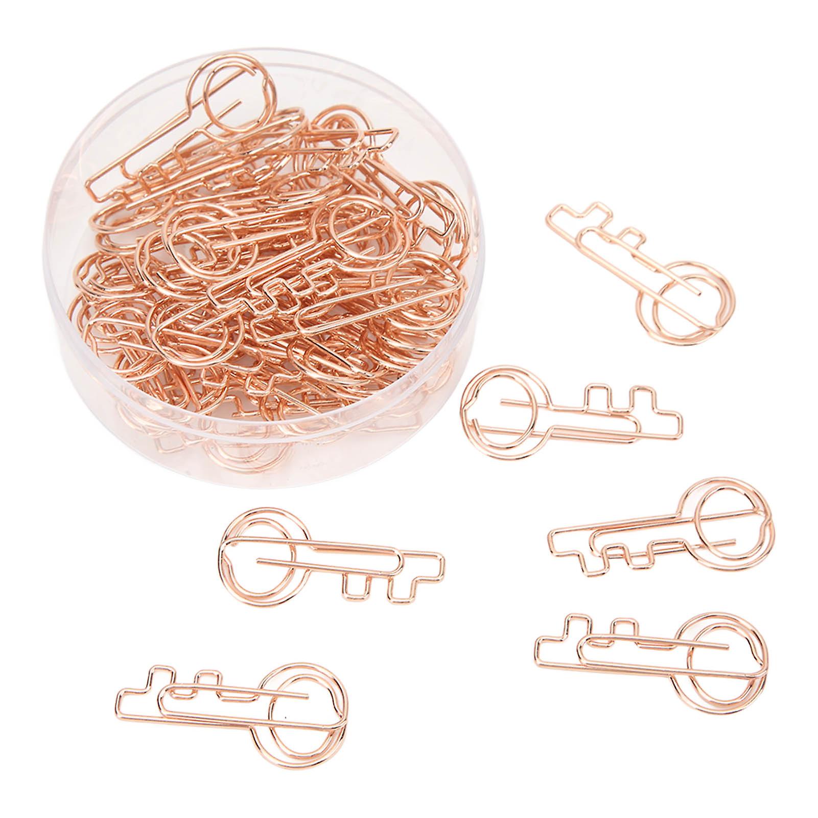 40PCS Key Paper Clip Metal Plating Portable Slip Resistant Bright Color Compact for Office School Home