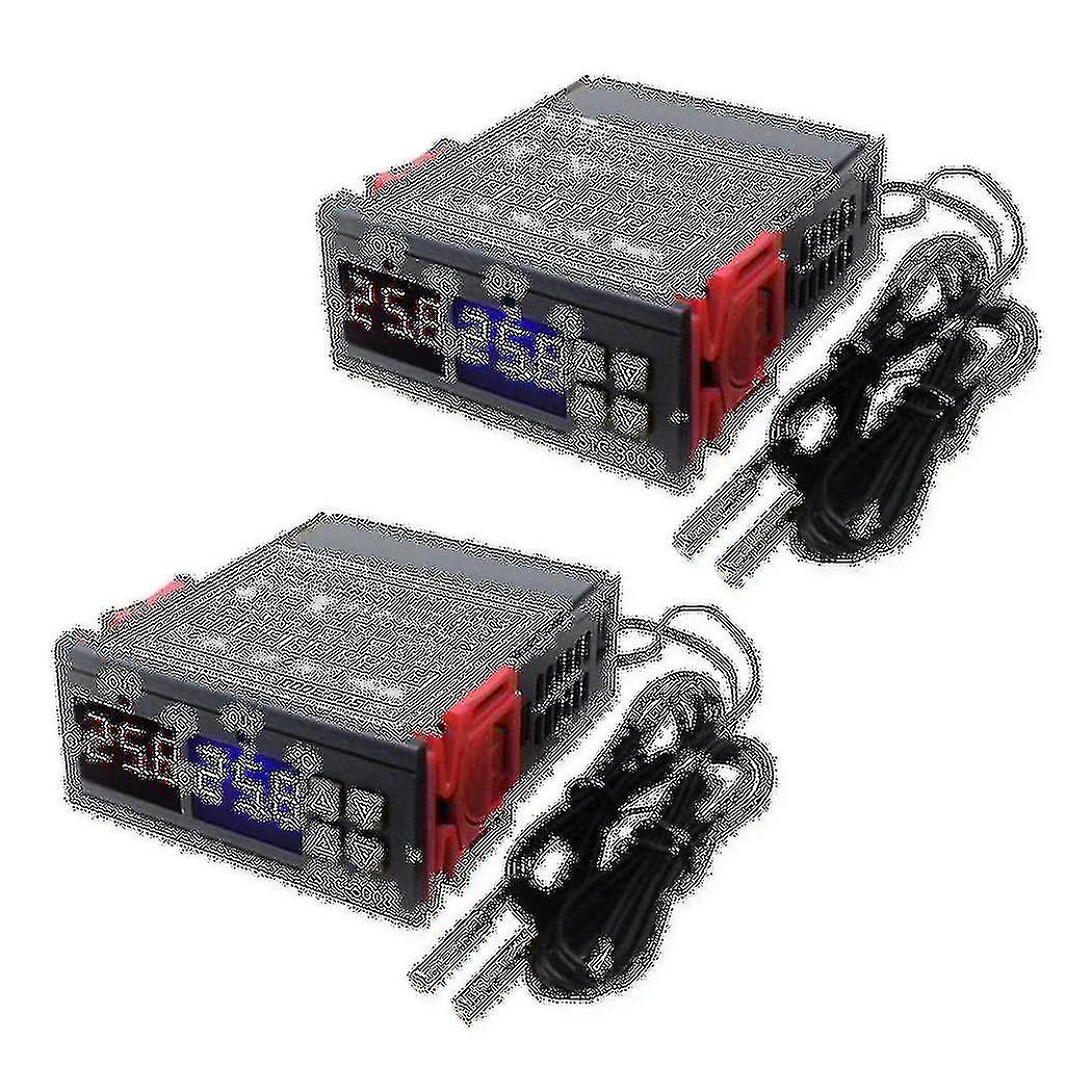 2x Stc-3008 Dual Digital Incubator Thermostat Display Contrôleur de température 12V