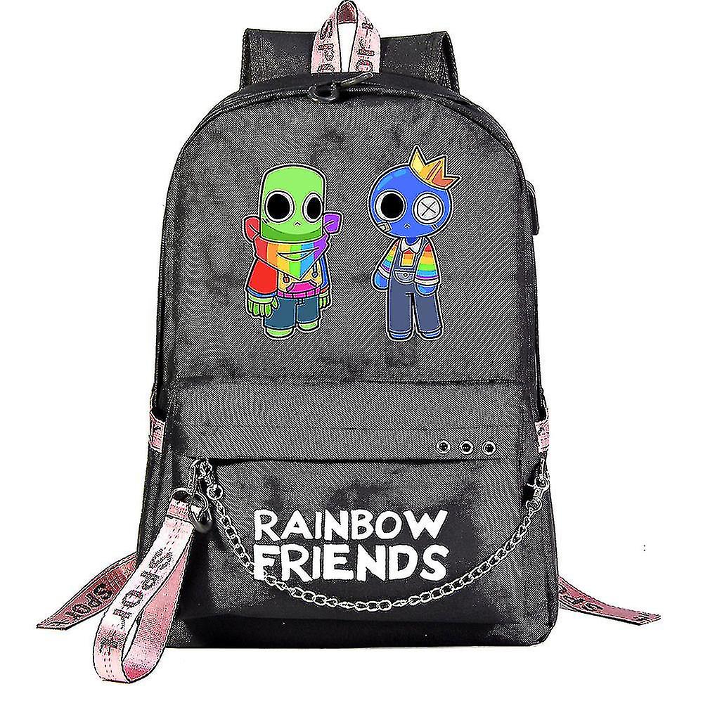 قوس قزح صديق أزياء سلسلة الحديد أكسفورد القماش حقيبة مدرسية للماء طالب حقيبة مدرسية مقاومة للاهتراء