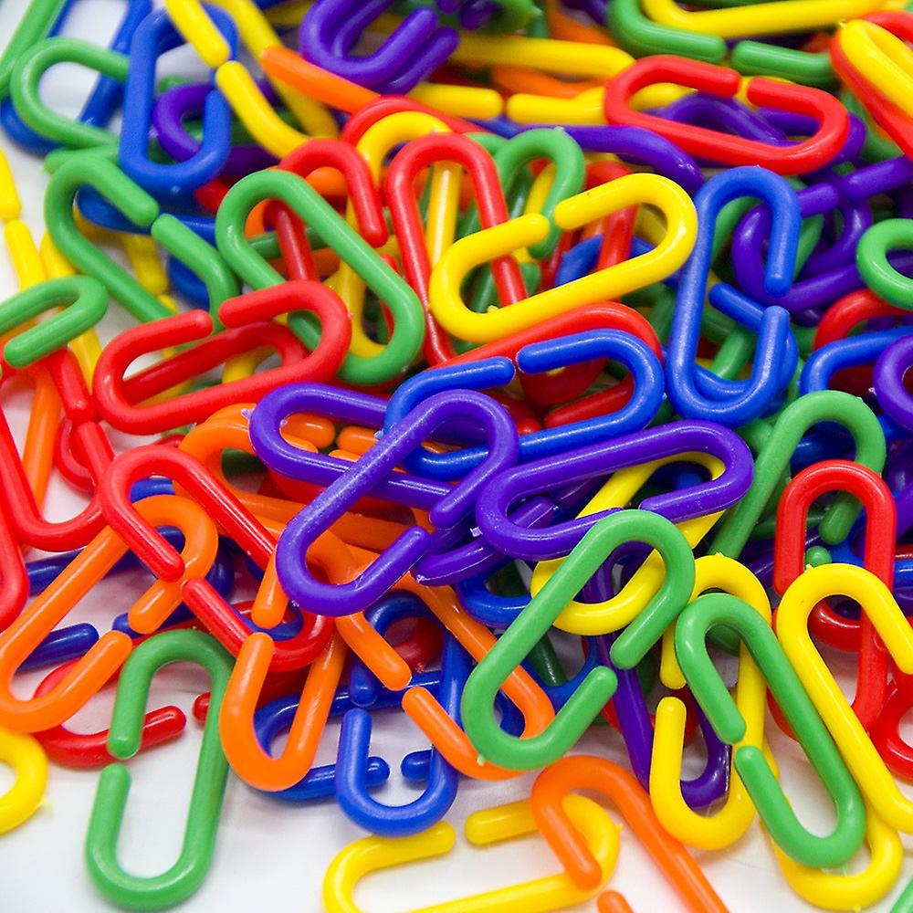 Safe Non Toxic Bird Toys 100pcs Parrot Type C Plastic Chain Buckle Nibbling