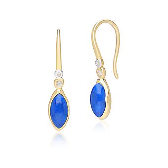 Irregular Marquise Lapis Lazuli & Topaz Drop Earrings In...