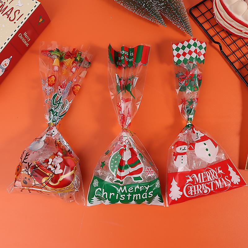 50Pcs/Pack Christmas Gift Bag Transparent Plastic Bags for