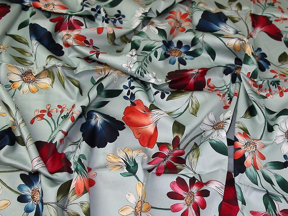 John Kaldor Lizzano Cotton Sateen Fabric Duck Egg - per metre