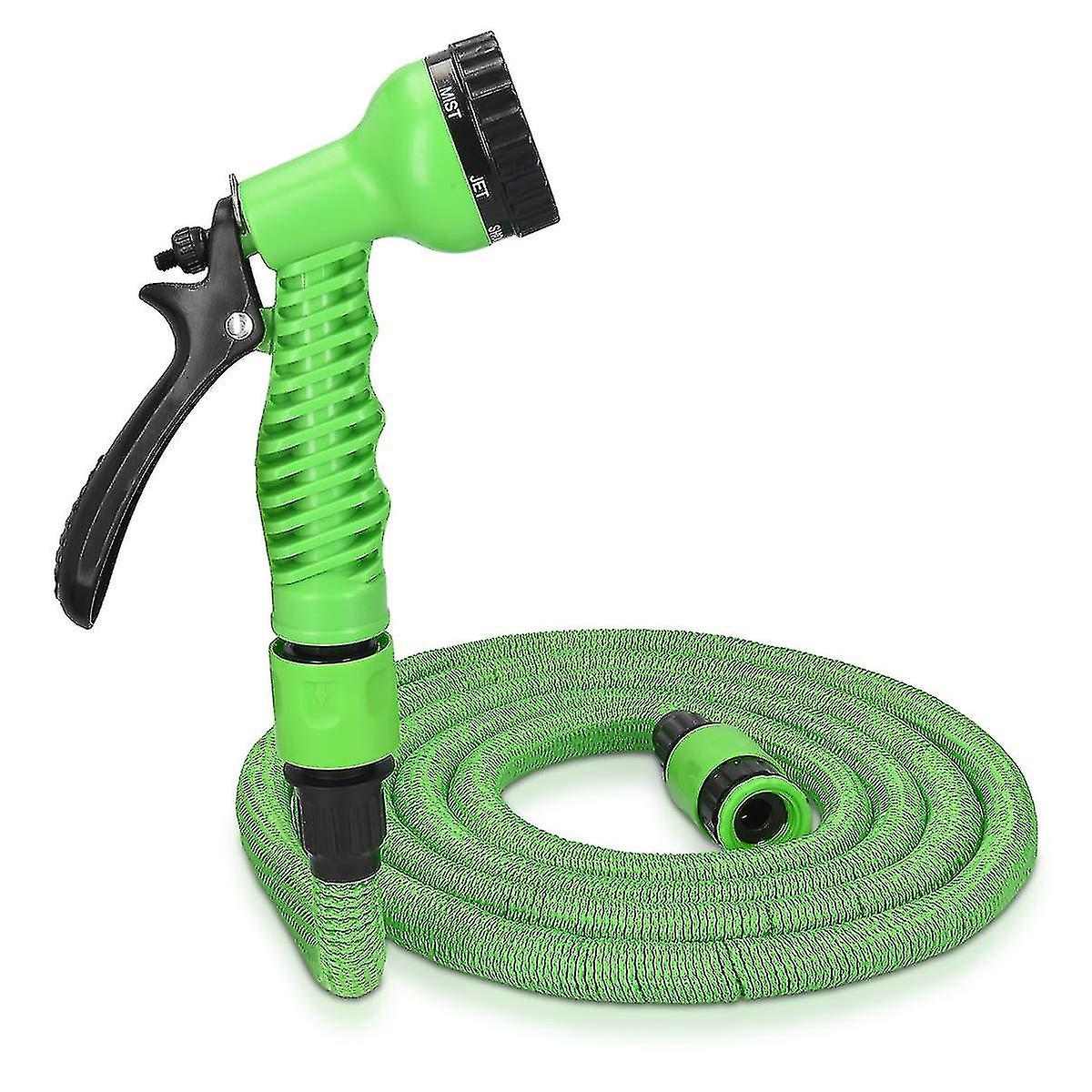 7.5m Expandable Garden Hose - Flexible Pipe With Double Core, 7 Pattern Gun, Braided Outer Layer