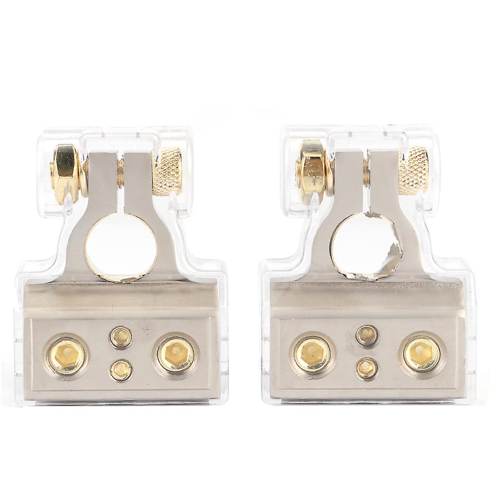 Car battery terminal clamps with 4-hole connector