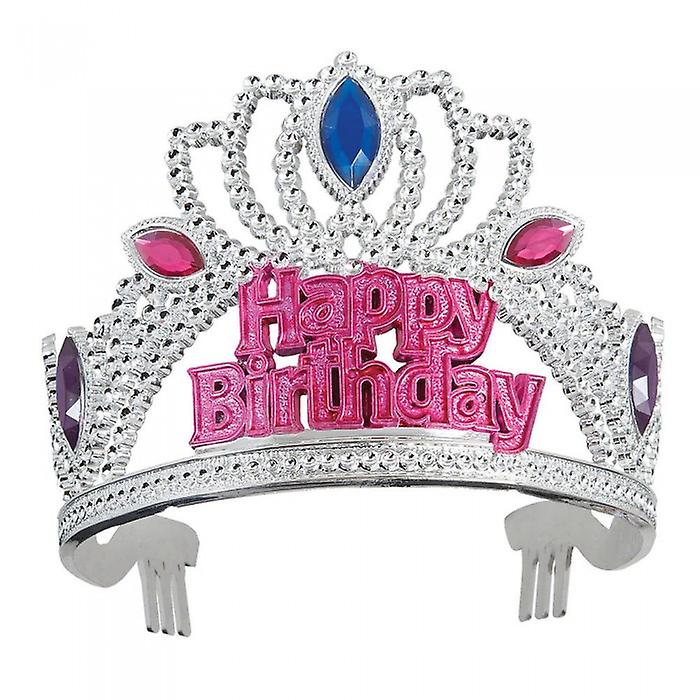Unique Party Faux Gemstone Happy Birthday Tiara