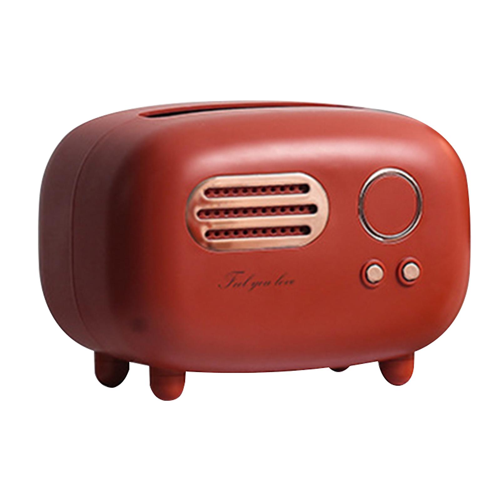 Retro Radio Shape Tissue Box Practical Cute Tissue Dispenser for Home Office
