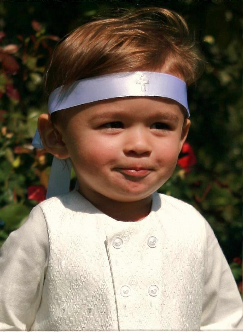 Headband For Orthodox Baptism With Silver Cross - Grace Of Sweden