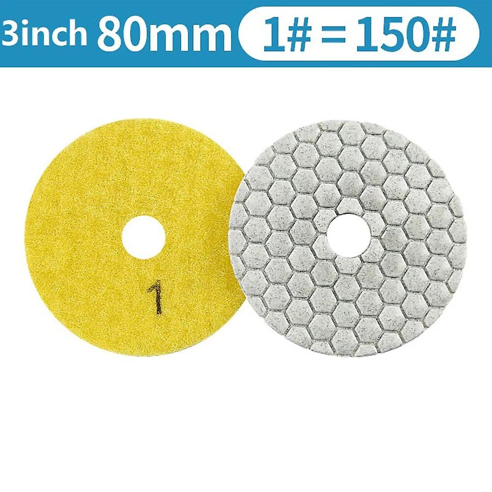 1pc Diamond Polishing Pad Dry Use Sharp Type Flexible Resin Grinding Disc for Granite Marble Quartzite Glass Stone Polishing~12302