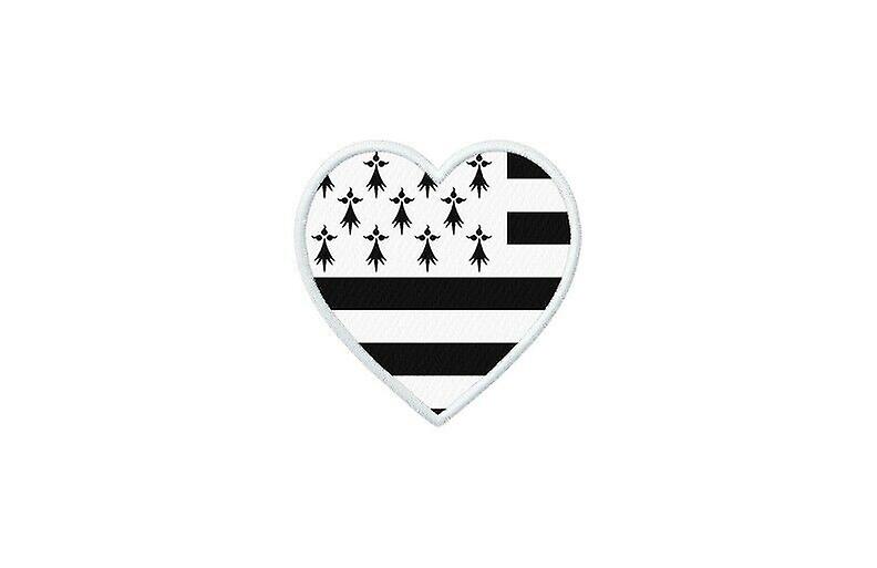 Patch badge ecusson prints thermocollant breton heart flag