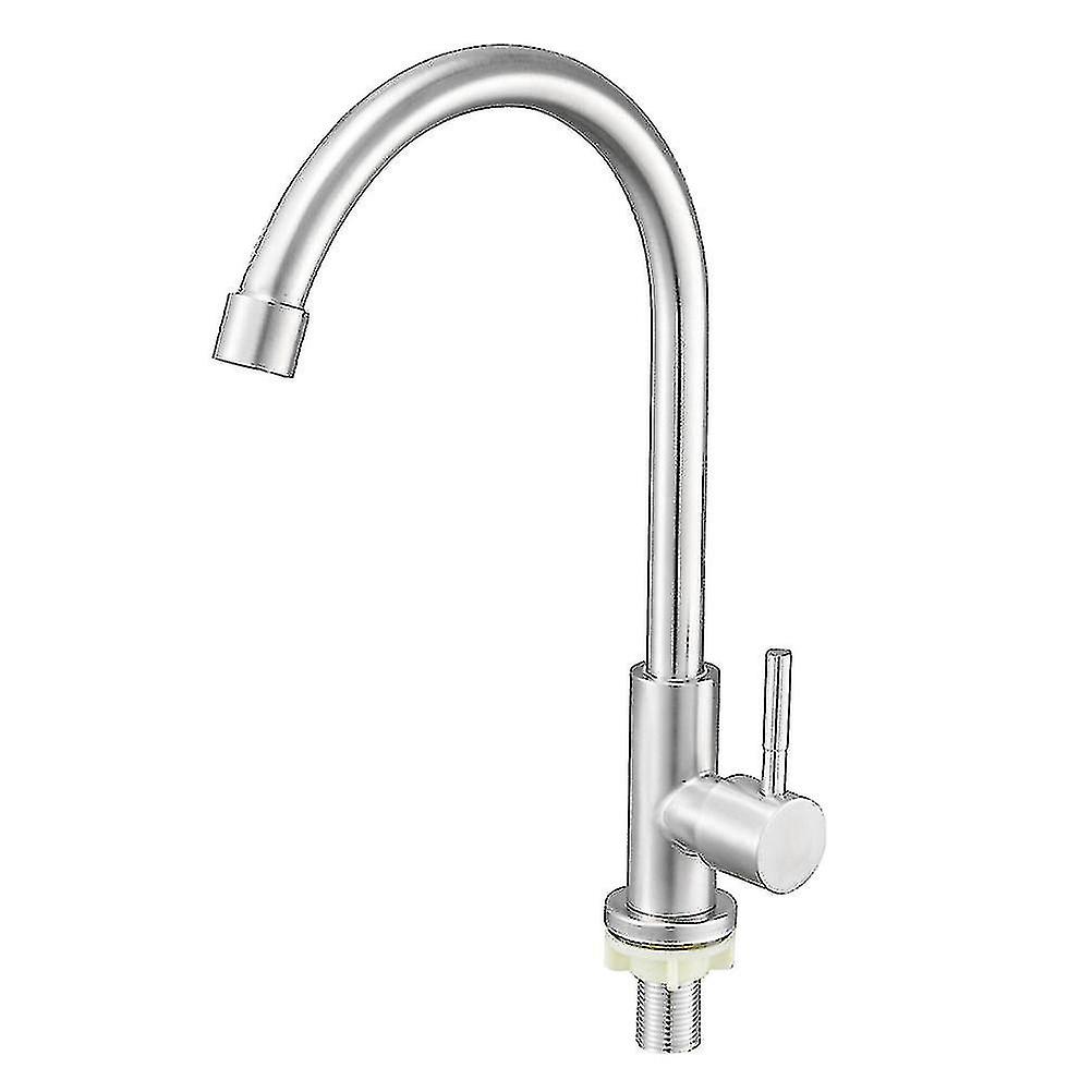 Robinet en acier inoxydable Robinet d’eau froide unique Salle de bain Robinet vertical Robinet d’eau de cuisine Robinet-hy