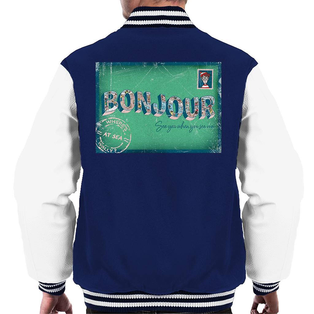 Where's Wally At Sea Illustration Bonjour Men's Varsity Jacket