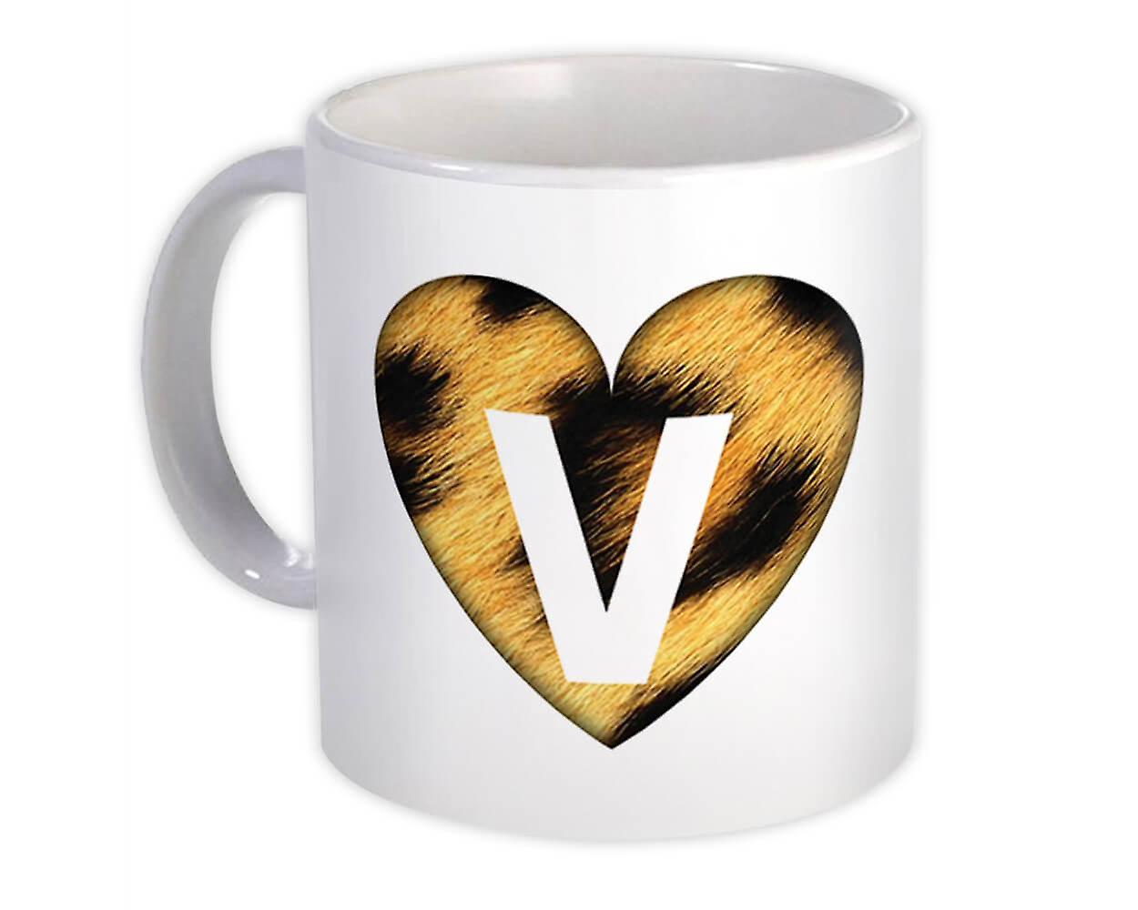 Gift Mug: Monogram Letter V Animals