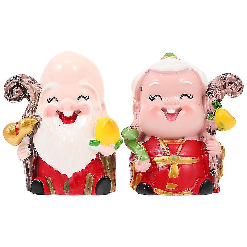 2pcs God Of Longevity Statue Ornament