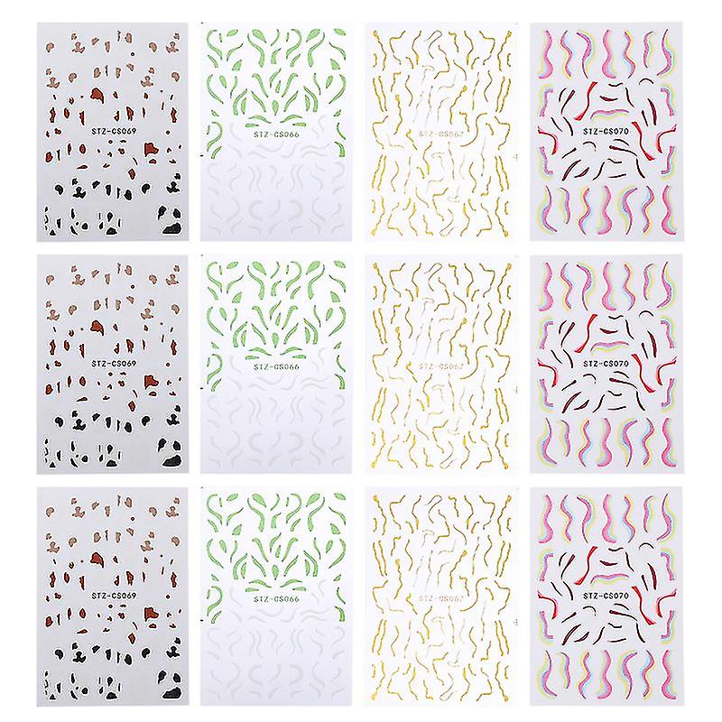 12 feuilles Nail Decal