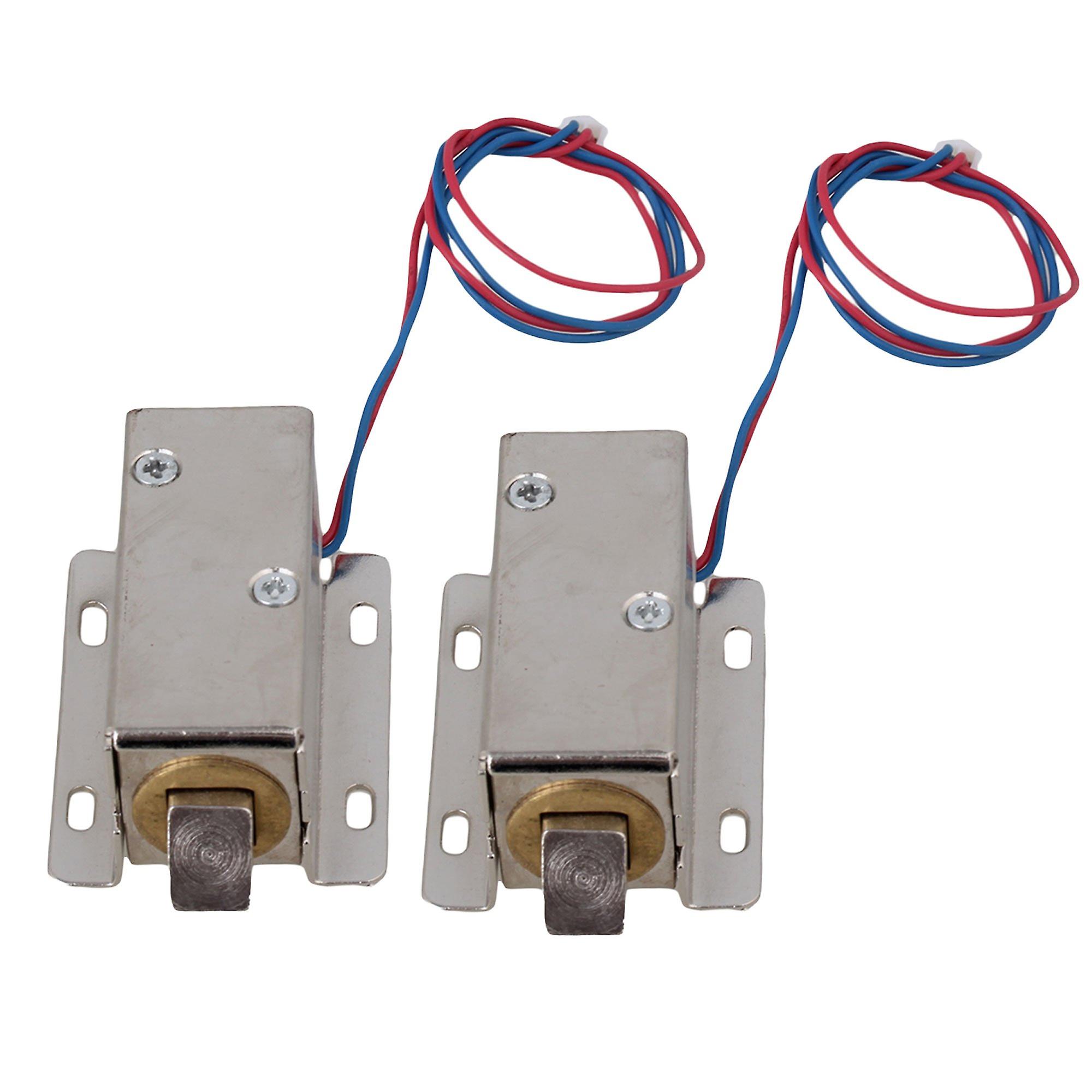 2PCS 12V Electric Solenoid Locks Assembly Security Lock for Door Cabinet