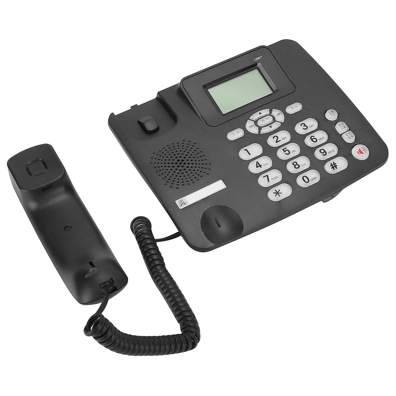 C267 Fixed Telephone Double Interface Support Extension for Business Office Home UsingBlack