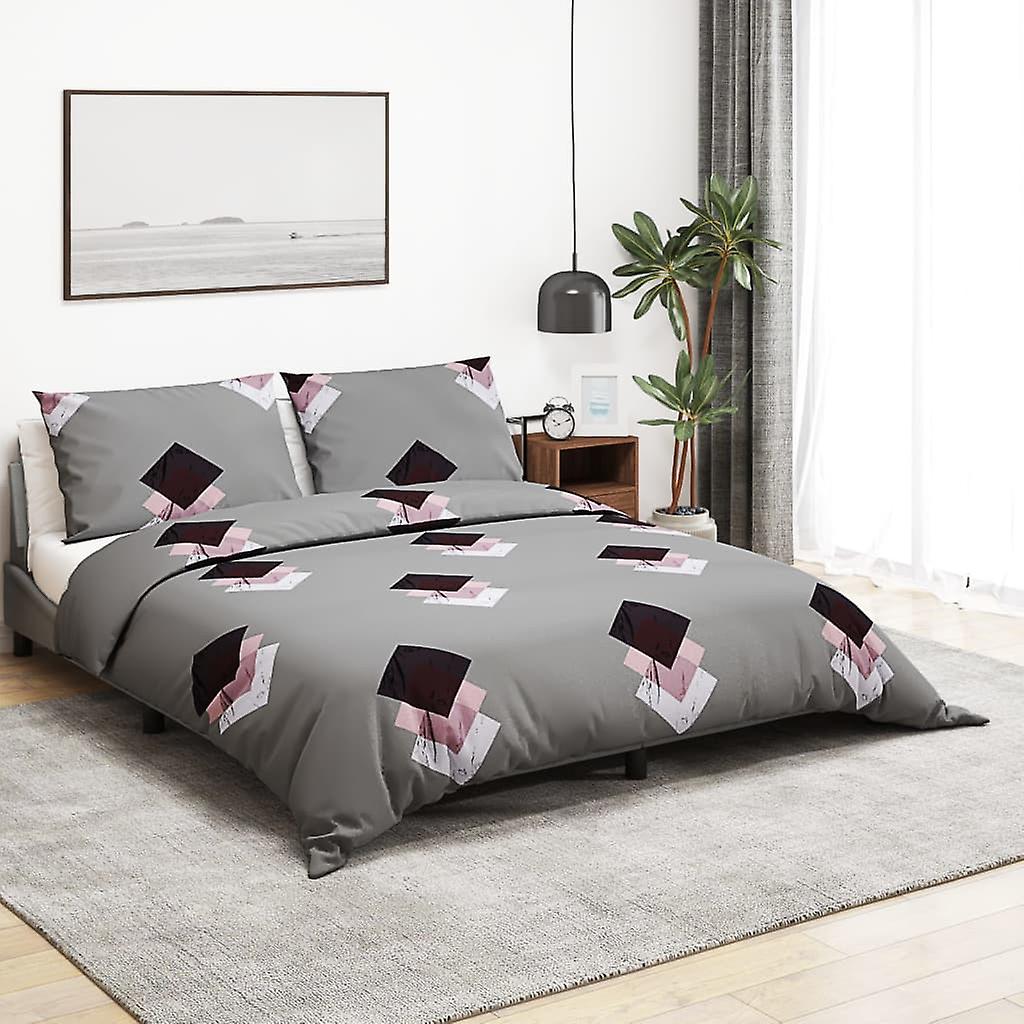 Bedding Set Grey 200x200 cm Cotton