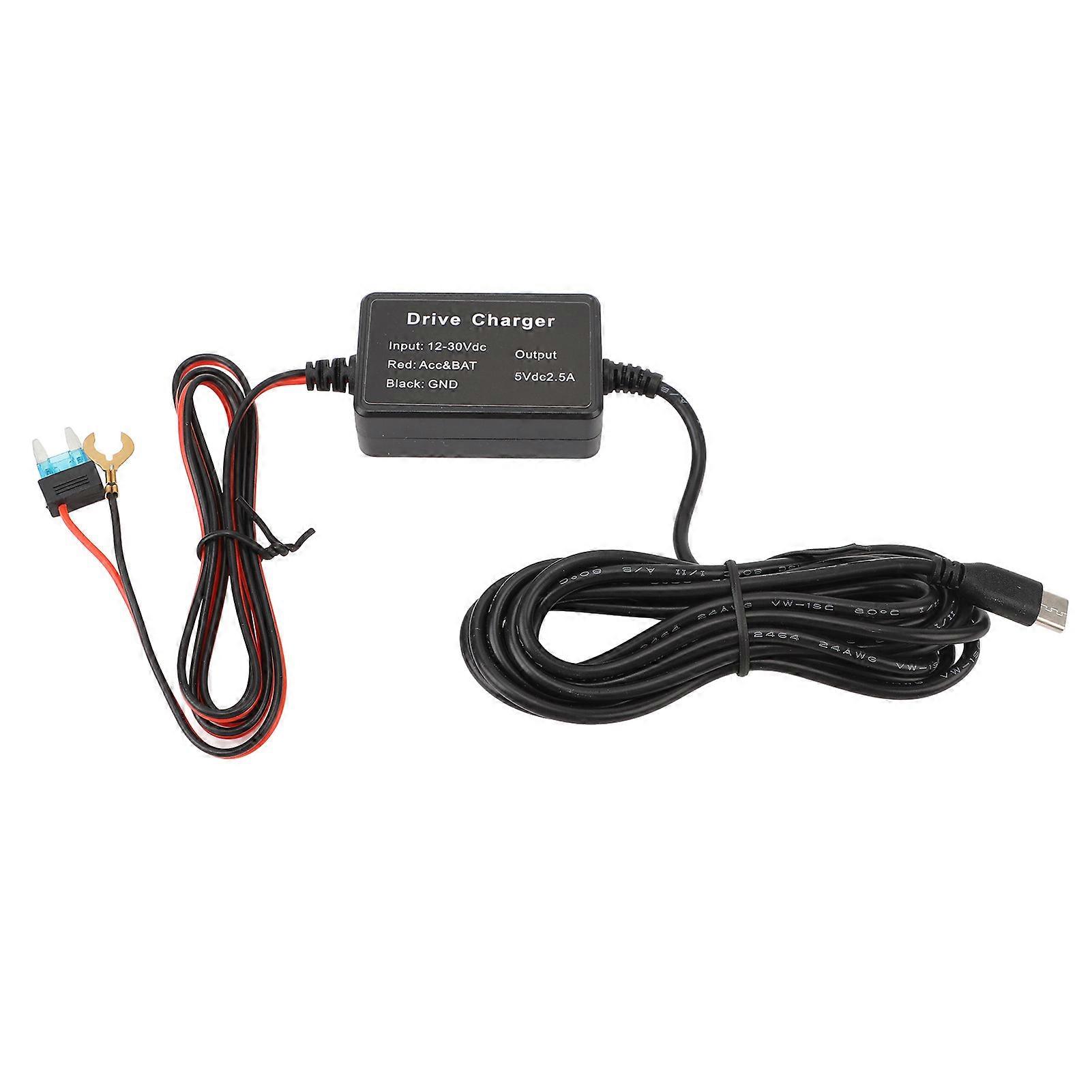 Dash Cam Hardwire Kit Stable Power Output 12V30V to 5V Type C for Mirror Cam GPS Navigators Radar Detectors Power Supply