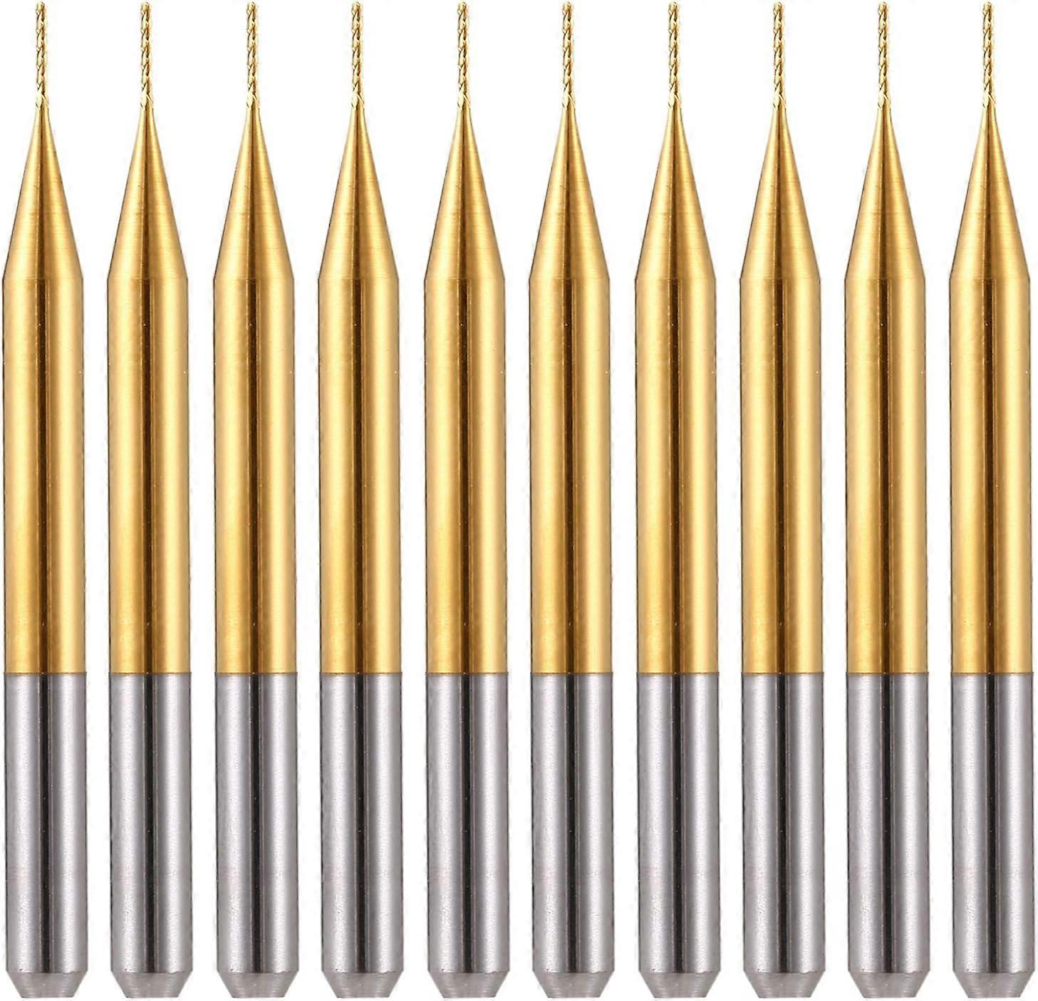 Set of 10 Titanium Carbide Engraving Bits 3.175mm x 0.5mm x 3mm