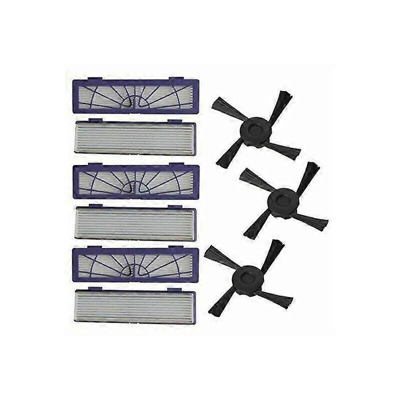 6PC Filter +3pc Replacement Side Brushes for Neato Botvac 70e 75 80 85 LYCXAMES