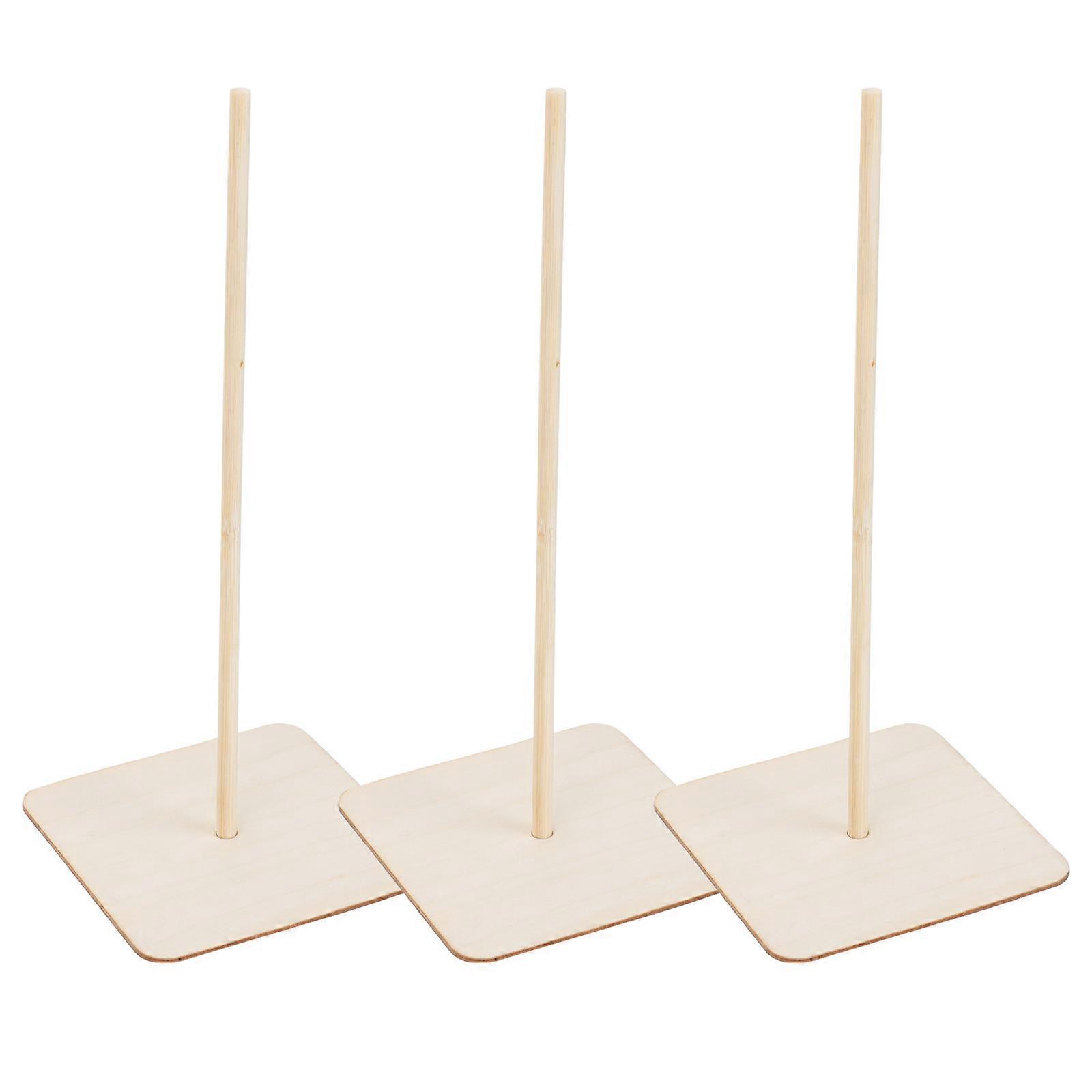 3 sets of Donuts Display Stands Wooden Donuts Storage Stands for Home Bakery