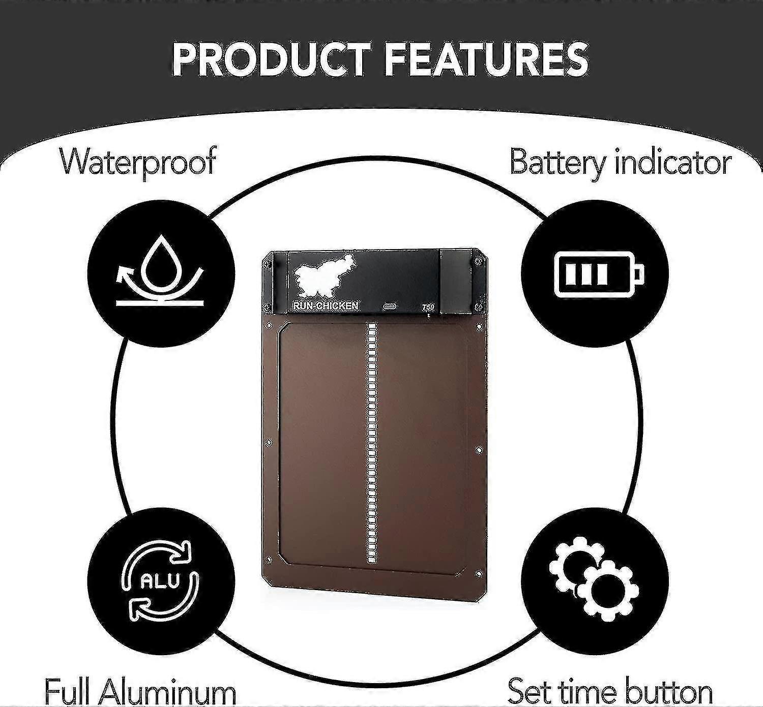 Porta Automatica Per Pollaio Grande Con Timer E Display - Antipizzicamento, Impermeabile, Alluminio