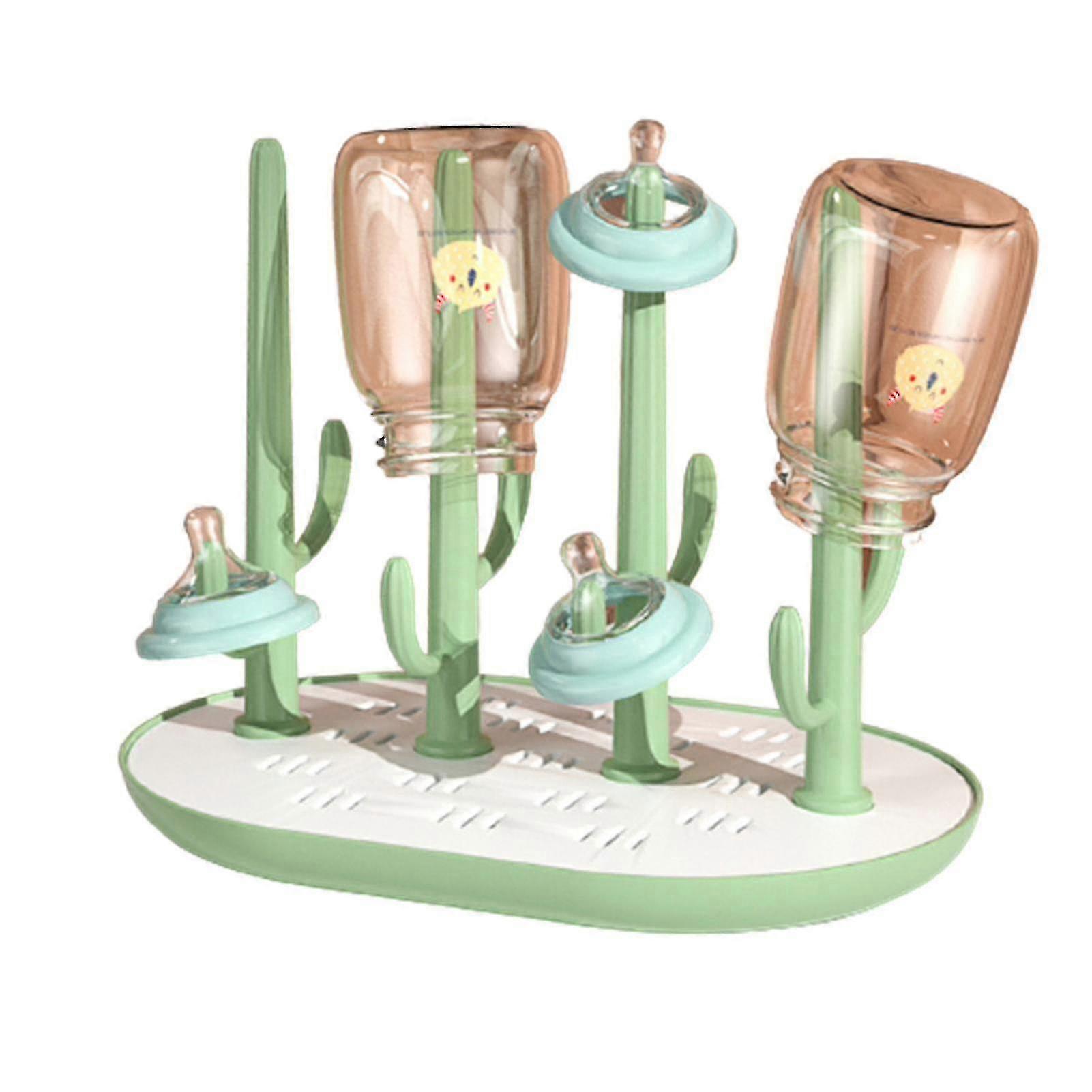 Baby Bottle Drying Rack With Drainer Cactus Shape Portable Bottle Dryer Holder For Nipples Cups