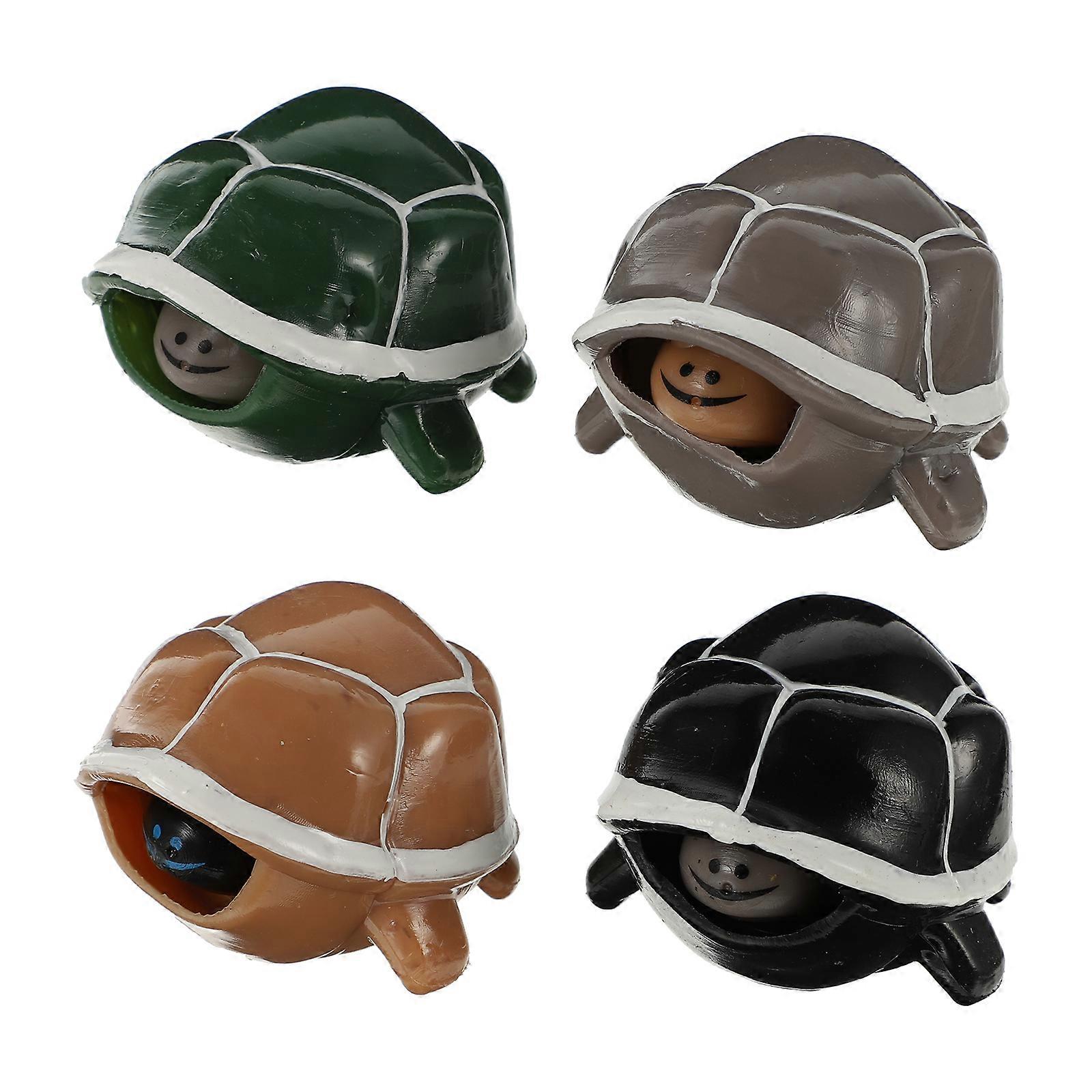 4pcs Squeeze Turtle Toy Simulation Turtle Plaything Pressure Relief Toy Supply