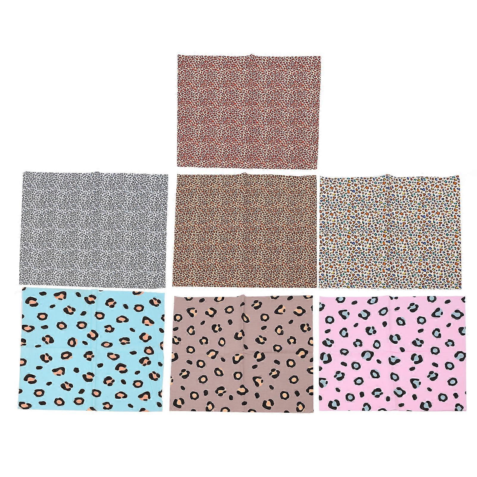 Leopard Print Fabric 19.7in Wide Assorted Styles Soft Breathable Light Multi Purpose Quilting Fabric for Craft DIY