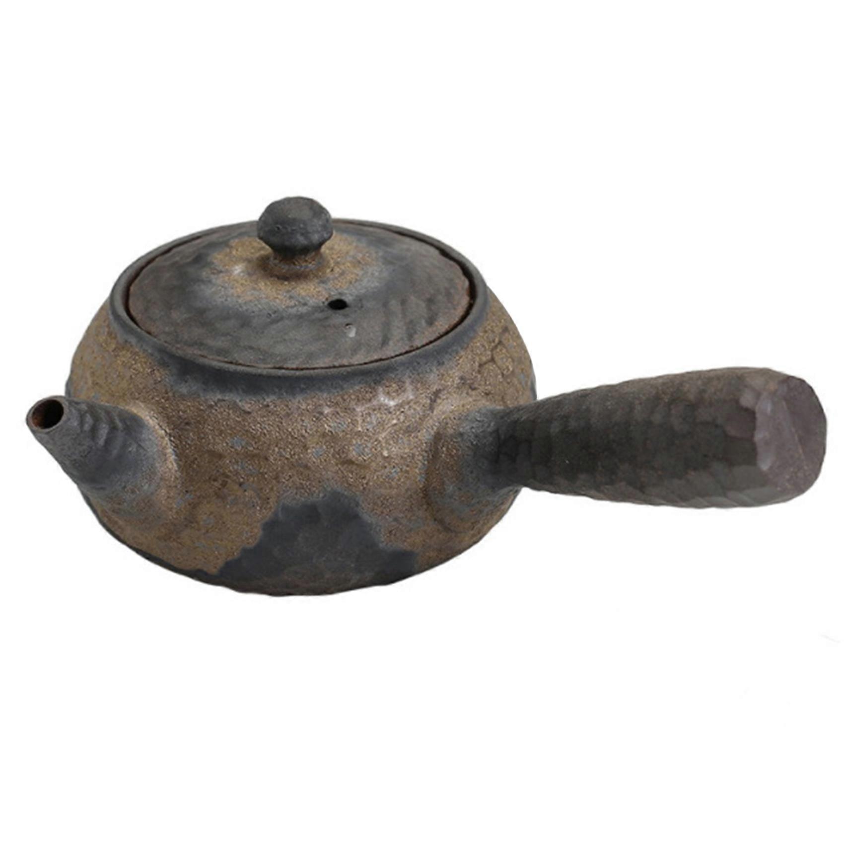 Poterie grossière japonaise Théière faite à la main Chauffe-thé en céramique Rétro Chauffage à thé Stand Théière Poêle à thé Théière C