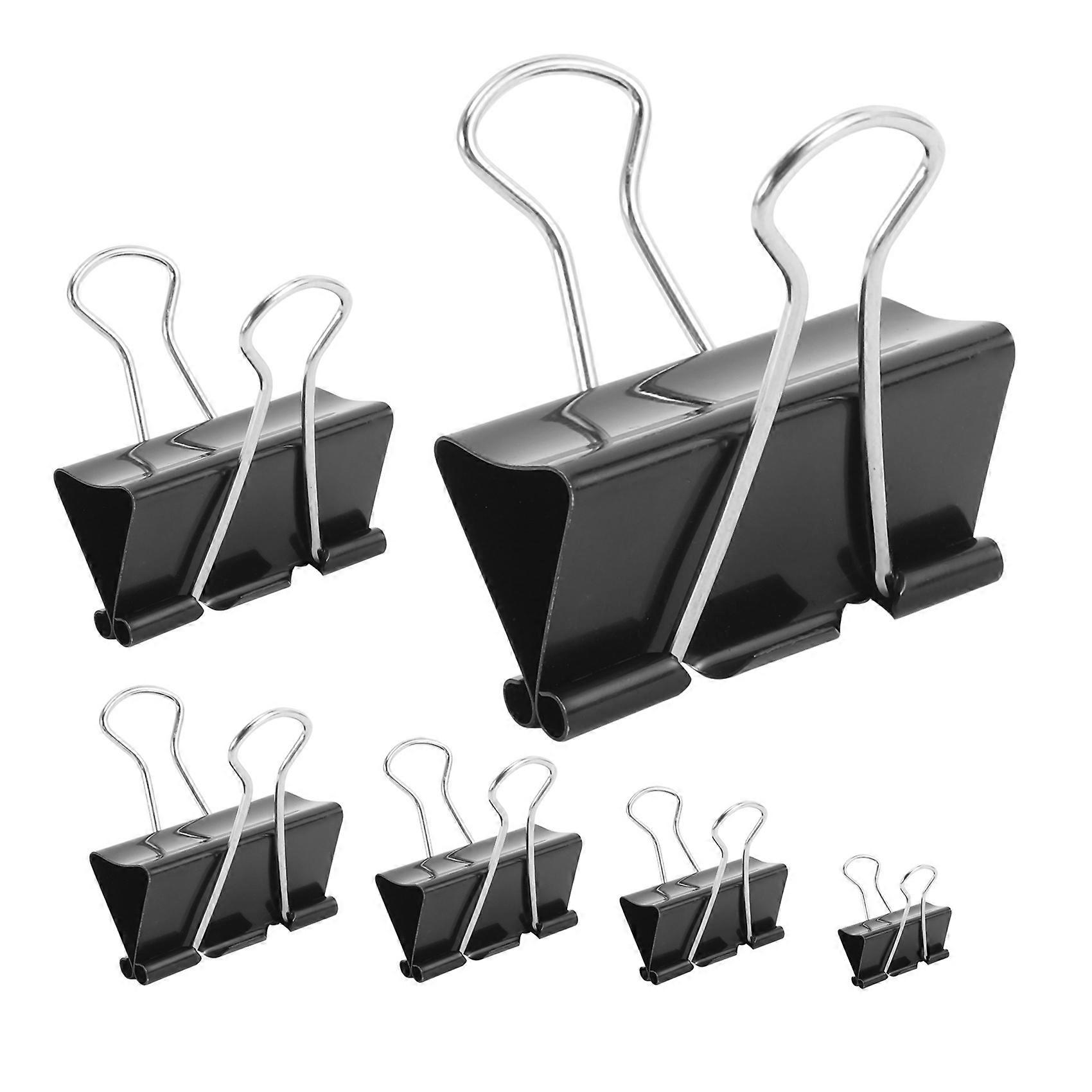 120Pcs Binder Clips Paper Clamps Assorted 6 Sizes Paper Binder Clips Metal Fold Back Clips for Offi