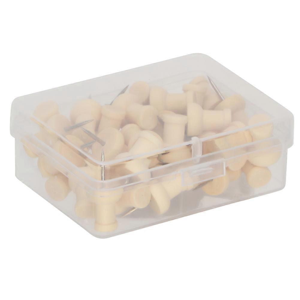 Practical Durable Delicate Wooden Pushpin Cute Style In High Quality (40pcs, I pushpin)