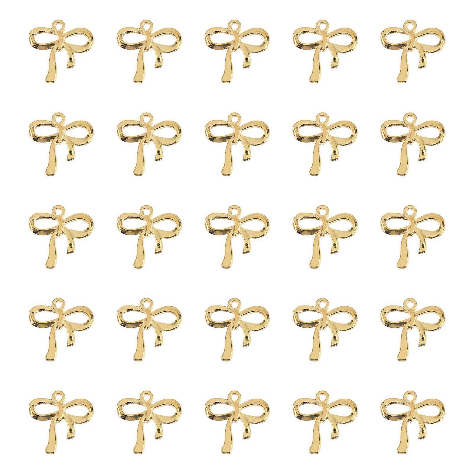 100Pcs Alloy DIY Materials Bowknot-Shape DIY Jewelry Accessories (Golden)