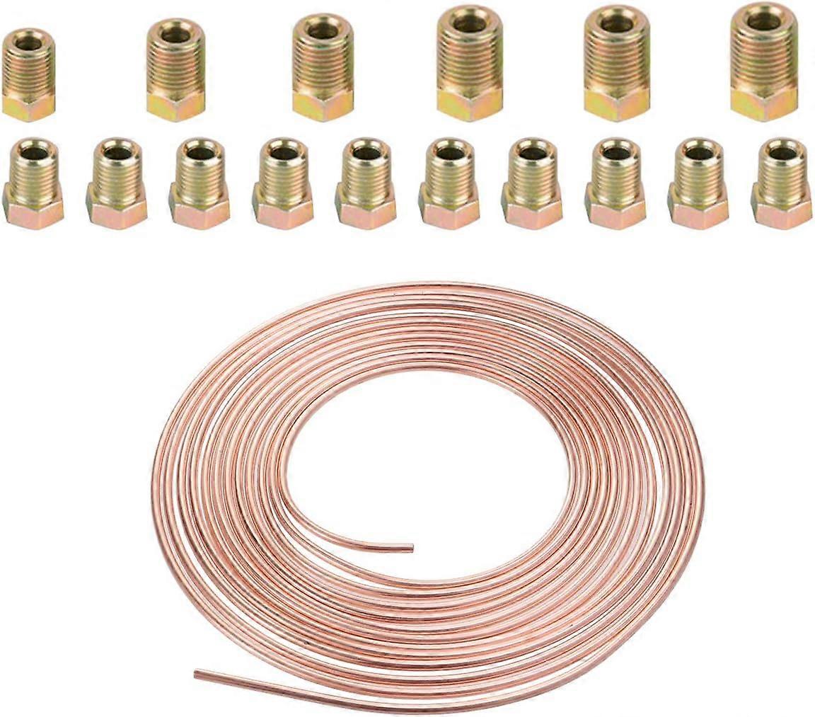 3/16 polegadas linha de freio de carro cobre chapeado cabo de gás de combustível líquido com 16 parafusos pcs - 25 polegadas de comprimento