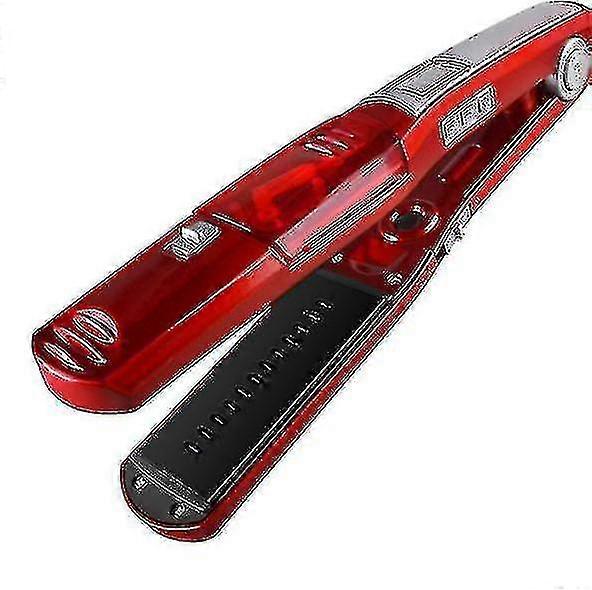 2 In 1 Steam Straightener With Water Tank For Straightening And Curling Hair, 6 Temperatures 130 C-230 C, Automatic Shut-off, Dual Voltage Tool(red)