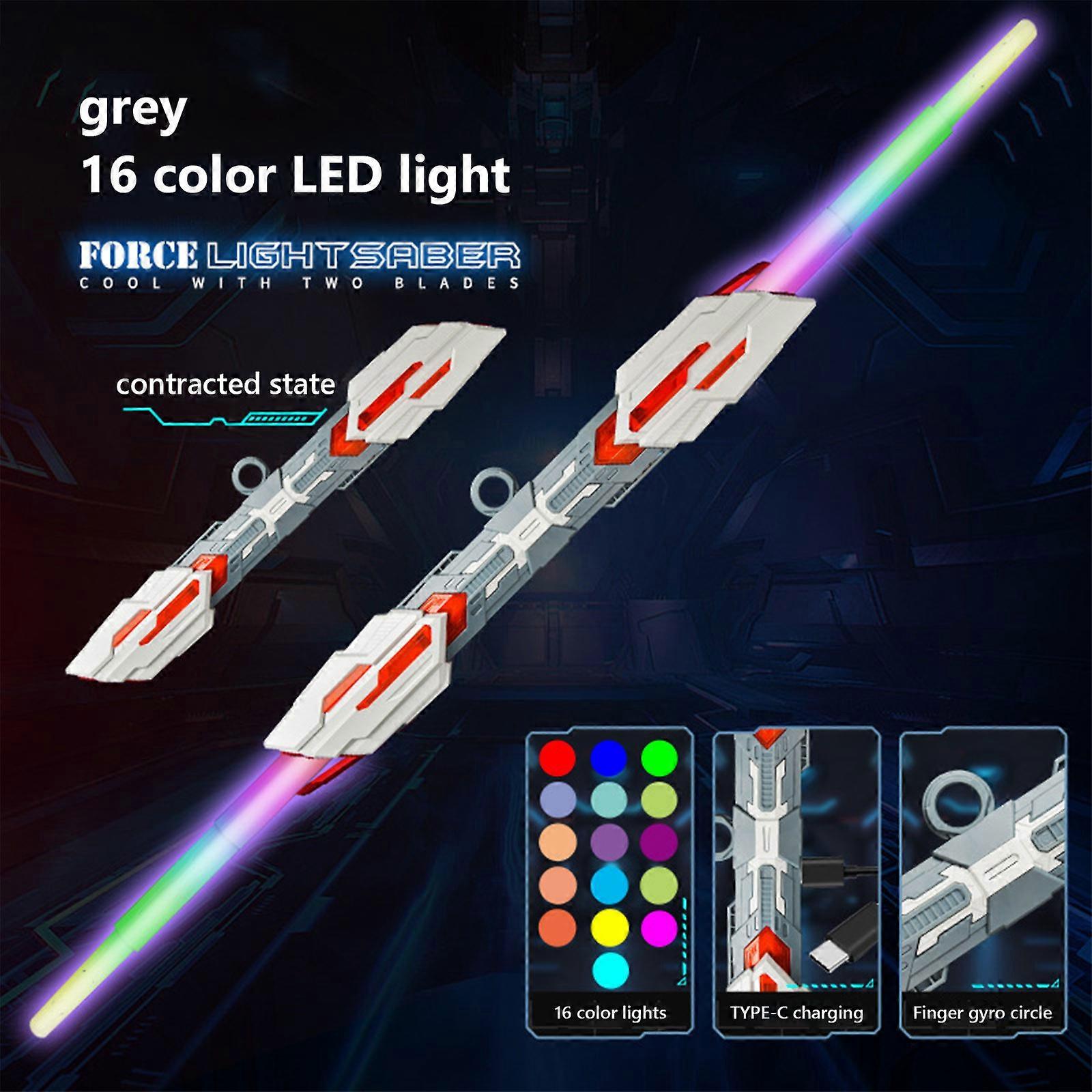 Espada luminosa de cabeça dupla com 16 espadas luminosas coloridas recarregáveis