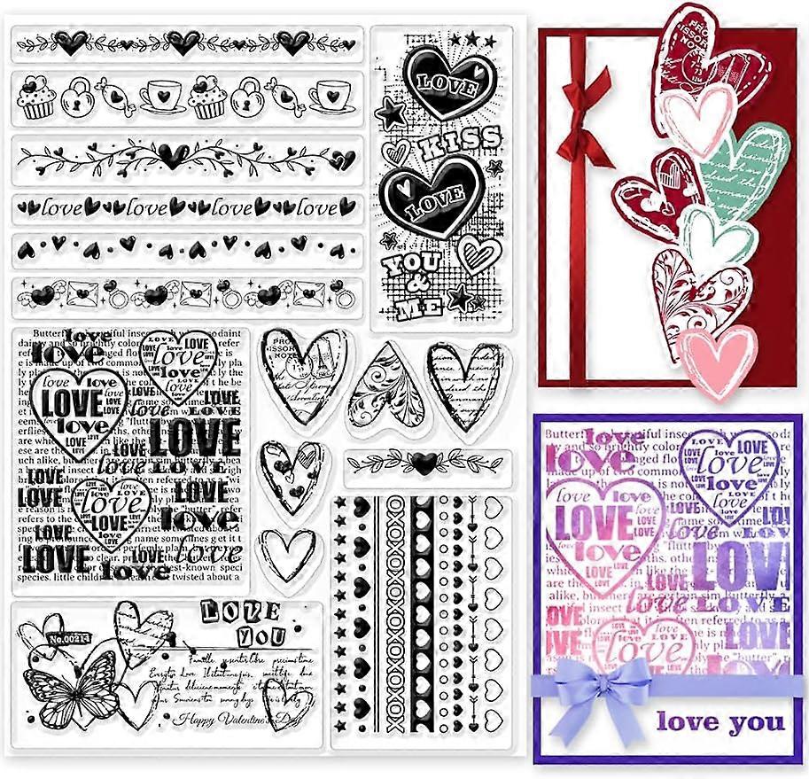 1Sheet Valentine's Day Background Lace Clear Stamps